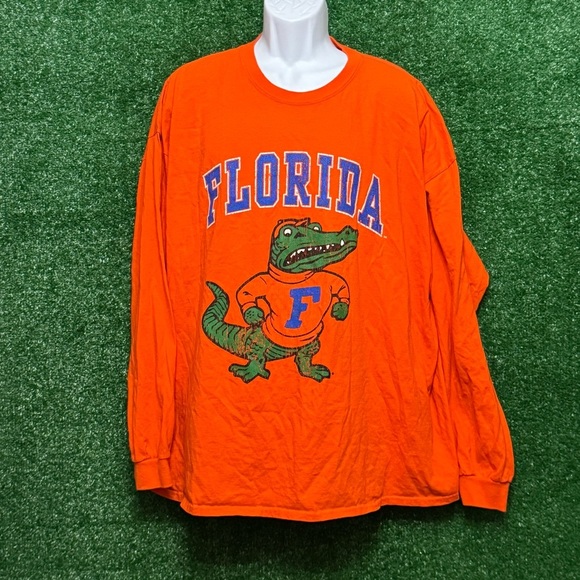 Gildan Ultra Cotton Orange Shirt Gators - Picture 1 of 4